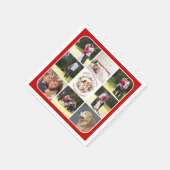 クリスマスリース、9枚の写真とコラージュ スタンダードカクテルナプキン (角)