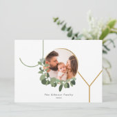 クリスマスリース JOY オーダーメイド 家族写真 ホリデー シーズンカード (スタンド正面)