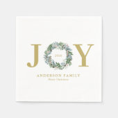 クリスマスリース「Joy」 スタンダードカクテルナプキン (正面)