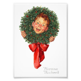 クリスマスリース- Norman Rockwell - Little Boy フォトプリント