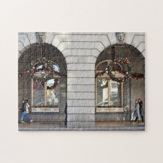 クリスマスリースAdorning a Hotel，ロンドン，英国 ジグソーパズル (横)