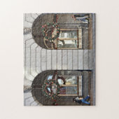 クリスマスリースAdorning a Hotel，ロンドン，英国 ジグソーパズル (縦)