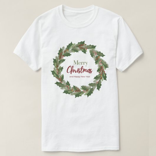 クリスマスリースTシャツ Tシャツ (デザイン正面)