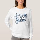 クリスマスリーツスノーレディース長袖Tシャツ Tシャツ (正面)