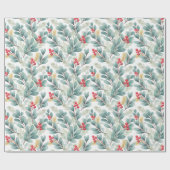 クリスマスリーフのラッピング紙 ラッピングペーパー (フラット)