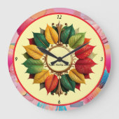 「クリスマスリーフィー魔法」 ラージ壁時計 (正面)