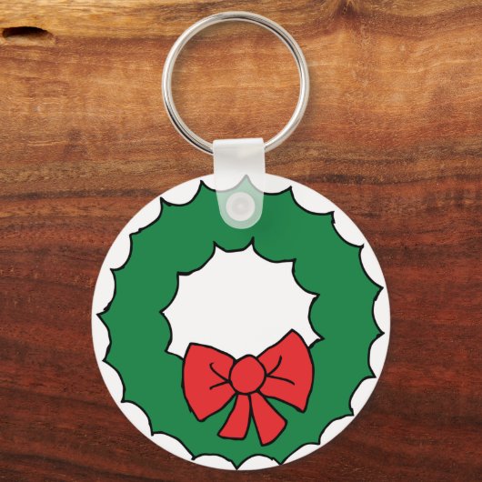 クリスマスリーフスケッチクリスマスガーランドクリップアート キーホルダー (裏面)