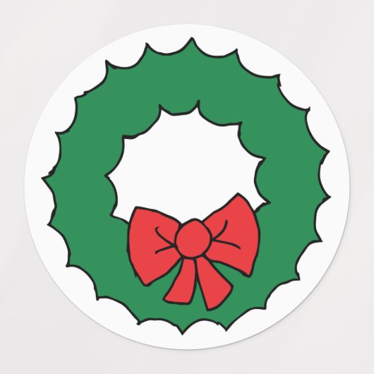 クリスマスリーフスケッチクリスマスガーランドクリップアート ラベル (デザイン1)