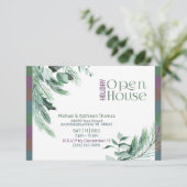 クリスマスリーフモダンデザインオープンハウス 招待状 (スタンド正面)