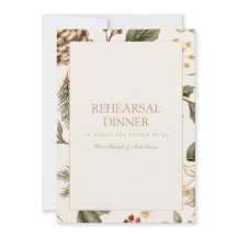 クリスマスリーフリハーサルディナー招待状