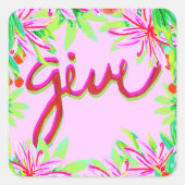 クリスマスリーフ与え-  スクエアシール (正面)