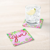 クリスマスリーフ与え-  スクエアペーパーコースター (インサイチュ)