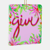 クリスマスリーフ与え-  セラミックオーナメント (右)