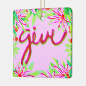 クリスマスリーフ与え-  セラミックオーナメント (左)