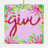 クリスマスリーフ与え-  セラミックオーナメント (裏面)