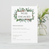 クリスマスリーフ婚約パーティ招待状 招待状 (スタンド正面)