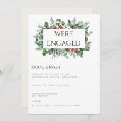 クリスマスリーフ婚約パーティ招待状 招待状 (正面/裏面)