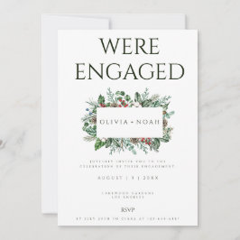 クリスマスリーフ婚約パーティ招待状 招待状