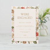 クリスマスリーフ婚約パーティ招待状 招待状 (スタンド正面)