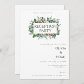 クリスマスリーフ披露宴招待状カード 招待状 (正面/裏面)