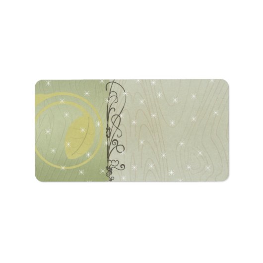 クリスマスリーフ渦巻き差出人住所ラベル- ラベル (正面)