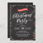 クリスマスリーフ編集可能カラーパーティの招待状 招待状 (正面/裏面)