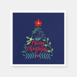 クリスマスリーフ葉の数 スタンダードカクテルナプキン