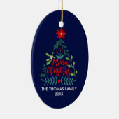 クリスマスリーフ葉の数 セラミックオーナメント (右)