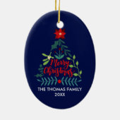 クリスマスリーフ葉の数 セラミックオーナメント (裏面)