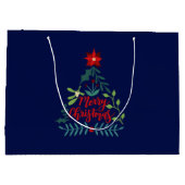 クリスマスリーフ葉の数 ラージペーパーバッグ (裏面)