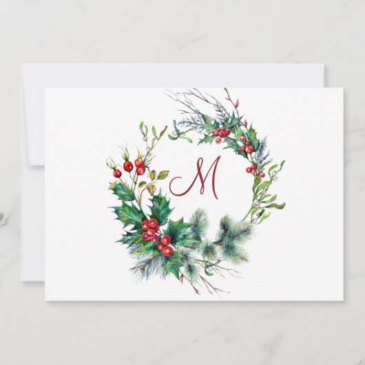 クリスマスリーフ&レッドバードクリスマスイブパーティー 招待状 (裏面)