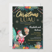 クリスマスルアウ（ハワイ式宴会）トロピカルサンタ招待状カード 招待状 (正面)