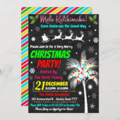 クリスマスルアウ（ハワイ式宴会）パーティの招待状 招待状 (正面/裏面)