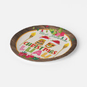 クリスマスルアウ（ハワイ式宴会）パーティー紙プレート- W ペーパープレート (アングル)