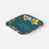 クリスマスルアウ（ハワイ式宴会）ヒトデハワイアン花 ペーパープレート (傾斜あり)