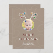 クリスマスルドルフかわいい写真キッズカード シーズンカード (正面/裏面)