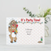 クリスマスルドルフ小妖精や小人オブカラー 招待状 (スタンド正面)