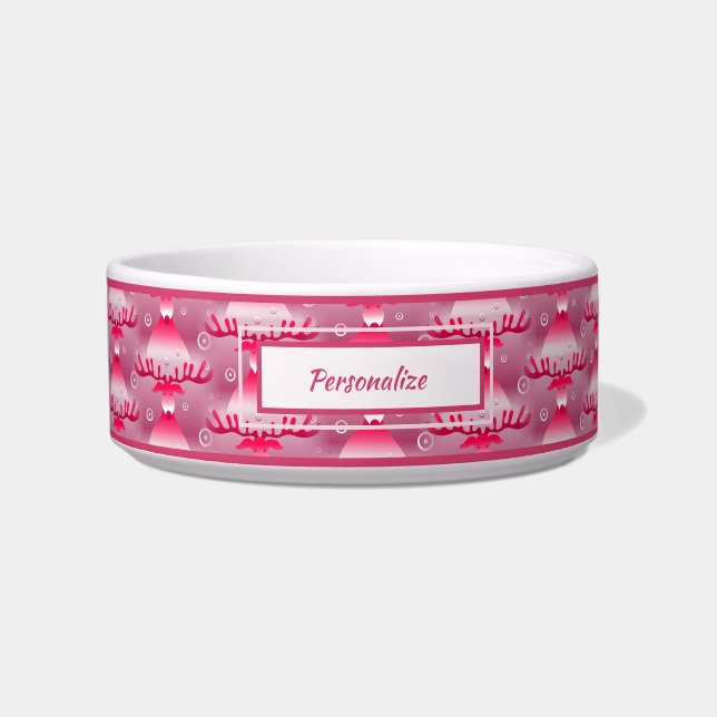 クリスマスルドルフ赤い鼻トナカイ猫犬 ボウル (正面)