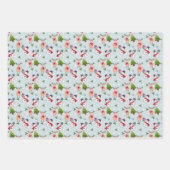 クリスマスルドルフ赤ノーズのトナカイ雪だるま ラッピングペーパーシート (正面)