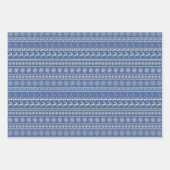 クリスマスルドルフ雪片ブルーグリーンレッドホリデー ラッピングペーパーシート (正面2)