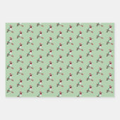 クリスマスルビーの喉のあるハチドリ  ラッピングペーパーシート (正面3)