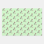 クリスマスルビーの喉のあるハチドリ  ラッピングペーパーシート (正面)