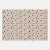 クリスマスルビーの水切り蜂すずめ包み紙 ラッピングペーパーシート (正面3)