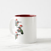 クリスマスルビーを使ったハミングバード ツートーンマグカップ (正面左)