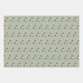 クリスマスルビーを使ったハミングバード ラッピングペーパーシート (正面2)