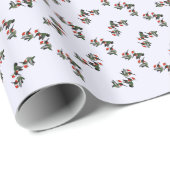 クリスマスルビーを使ったハミングバード ラッピングペーパー (ロールコーナー)