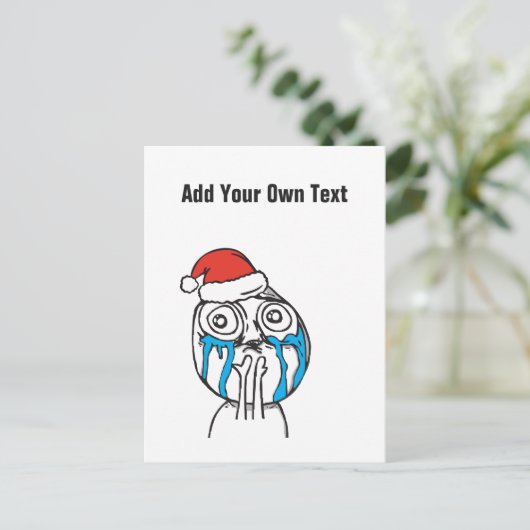 クリスマスルメミーム泣き叫びカスタム文字編集可能 シーズンポストカード (スタンド正面)