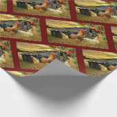クリスマスルースター鶏バーンクープファーム ラッピングペーパー (角)