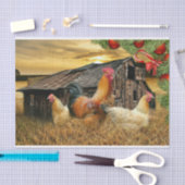 クリスマスルースター鶏バーンクープファーム 薄葉紙 (クラフト)