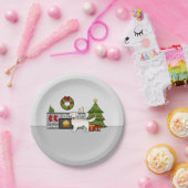 クリスマスルームにイングリッシュクリームゴールデンレトリバー ペーパープレート (パーティー)